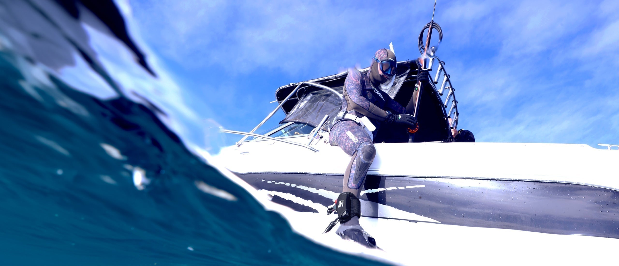 Freedom8 shark deterrent device used by an ocean diver in Australia